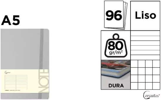 Notatnik A5/96K szary MIX