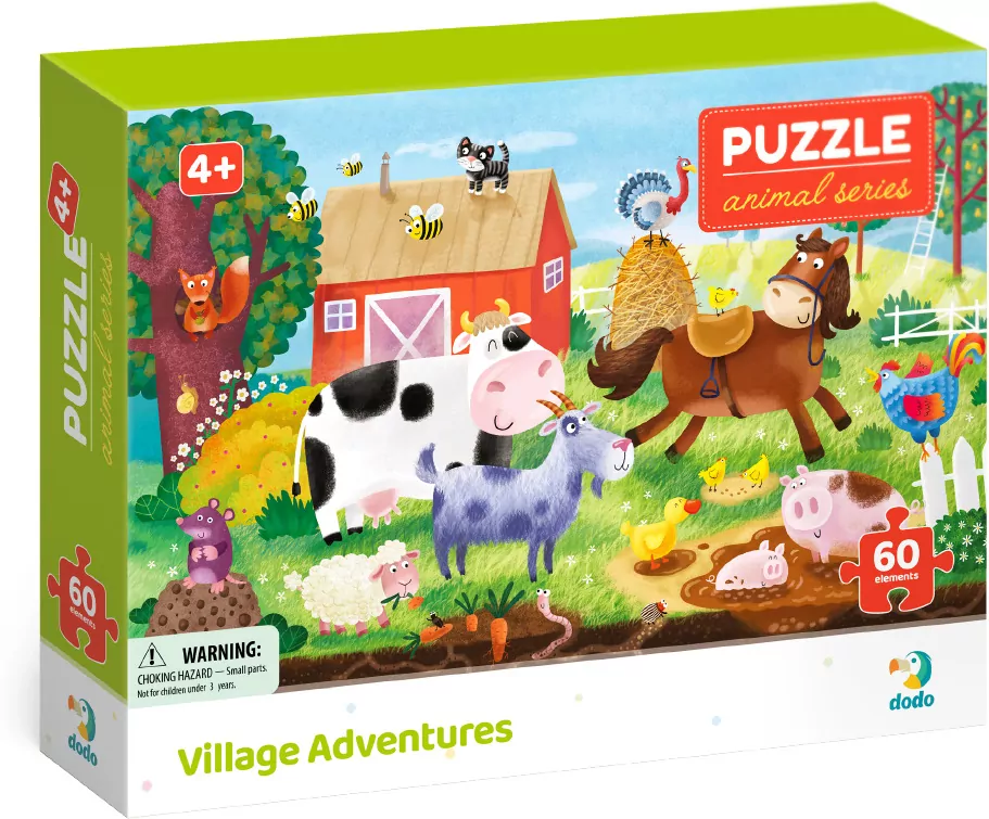 Puzzle 60 elementów. Wiejska przygoda - tantis.pl