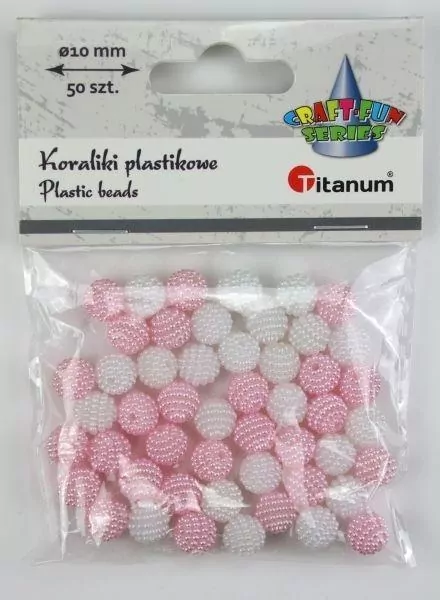 Koraliki plastikowe 10mm blado różowe 50szt - tantis.pl