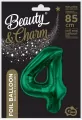 Balon foliowy cyfra 4. Zieleń butelkowa 85cm - tantis.pl