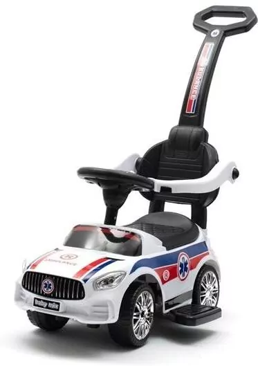 Jeździk z rączką Ambulance biały dźwięk - tantis.pl