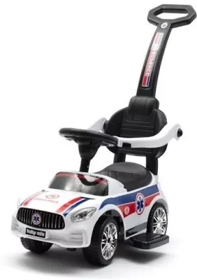 Jeździk z rączką Ambulance biały dźwięk