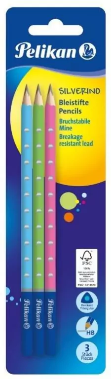 Ołówek Silverino. HB. 3 sztuki - tantis.pl