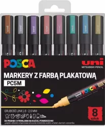 Markery metaliczne Posca 8 kolorów