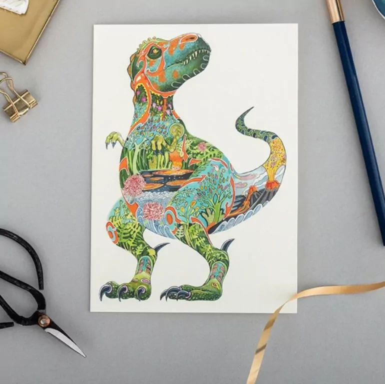 Karnet A100 B6 + koperta Tyranozaur - tantis.pl