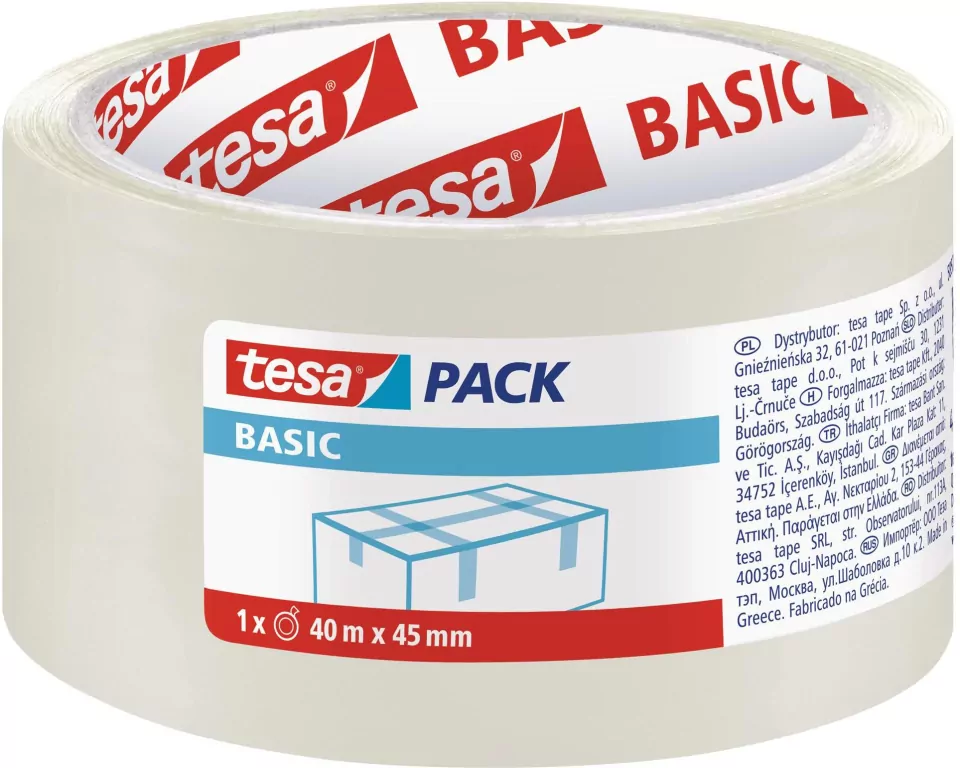 Taśma pakowa Tesa Basic transparentna 40mx45mm - tantis.pl