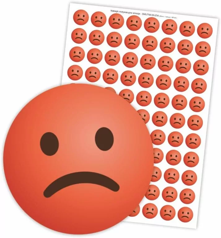 Naklejki motywacyjne - Smutna Buzia 88 szt. - tantis.pl