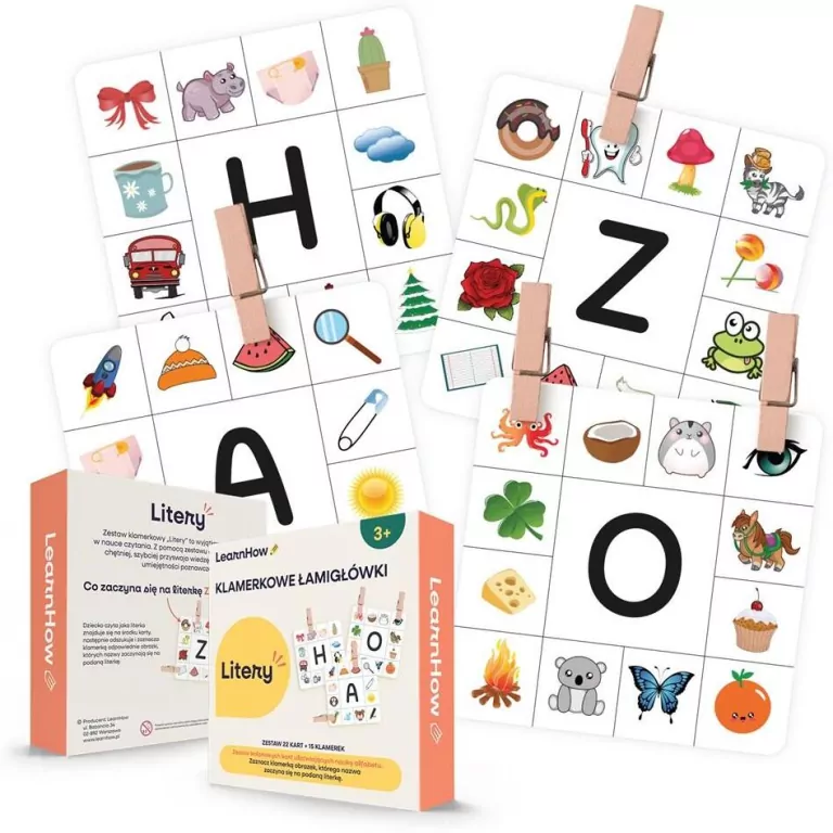 Klamerkowe zadania - Litery - tantis.pl