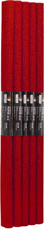 Paczka Bibuła marszczona aluminiowa 50X100 czerwony 5 rolek - tantis.pl