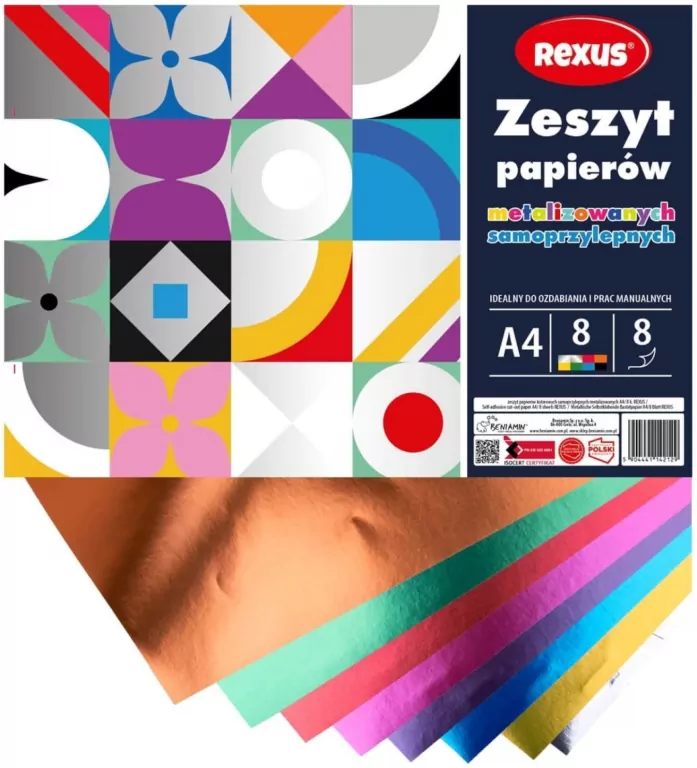 PAPIER KOLOROWY SPRZYL A4/8K METALC 114212 BEN - tantis.pl