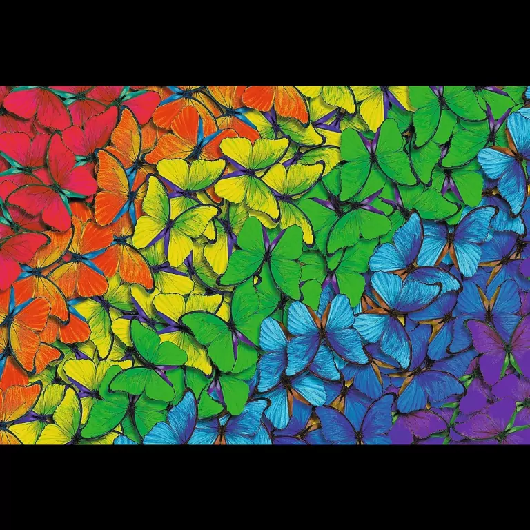 Puzzle drewniane 500+1. Tęczowe motyle - tantis.pl