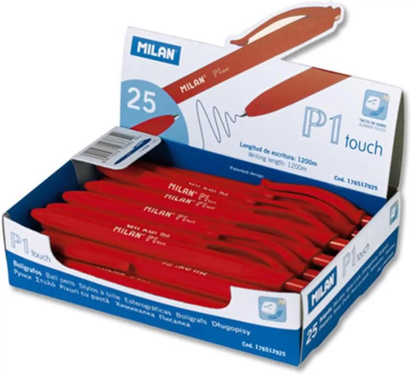 Długopis P1 Rubber Touch czerwony p25 MILAN cena za 1szt - tantis.pl