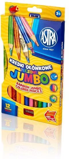 Kredki ołówkowe. Jumbo. Tęczowe 12 kolorów - tantis.pl