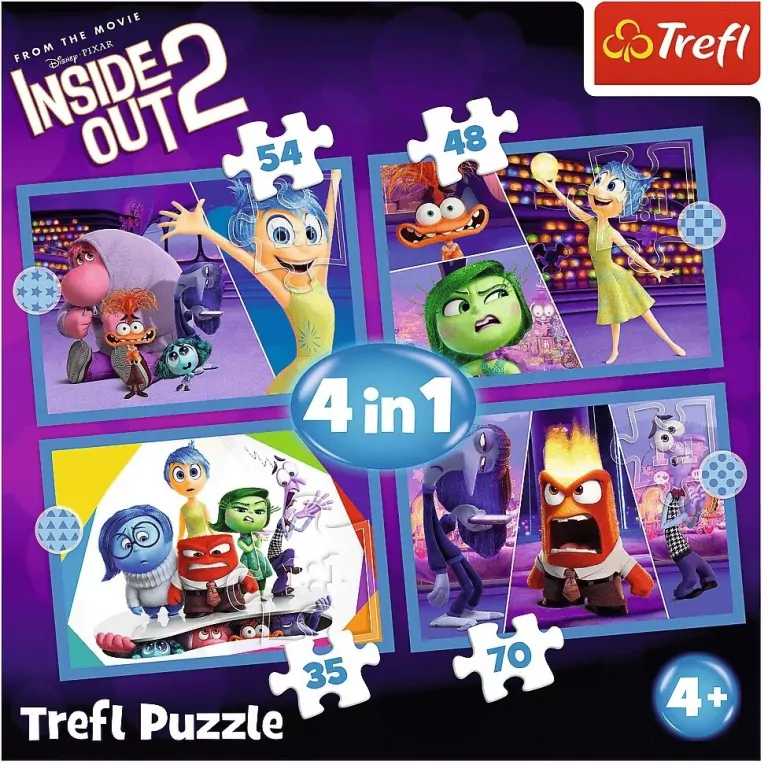 Trefl. Puzzle 4w1. W głowie się nie mieści 2 - tantis.pl