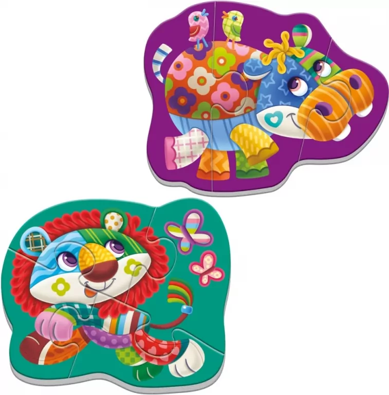 Miękkie magnetyczne puzzle. Lew i Hipopotam - tantis.pl