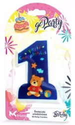Świeczka urodzinowa 1. Niebieska 11cm