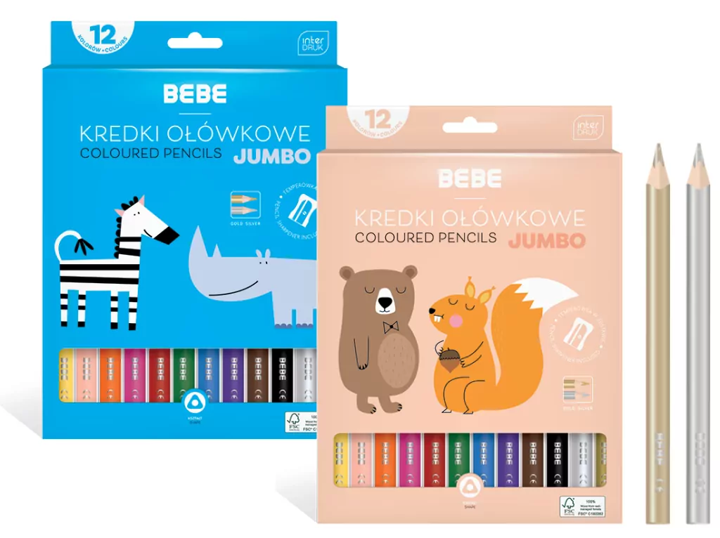 Kredki ołówkowe Jumbo BB Kids 12 kolorów - tantis.pl