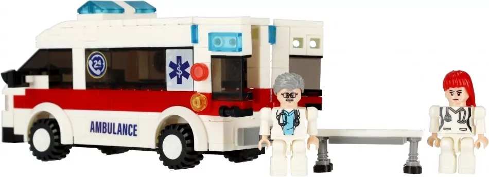 Klocki konstrukcyjne 255 elementów City Ambulans - tantis.pl