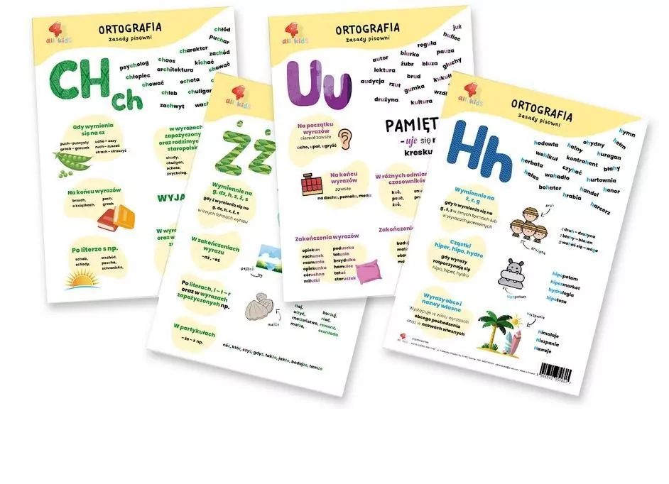 Plansze edukacyjne zasady ortografii A4 - tantis.pl