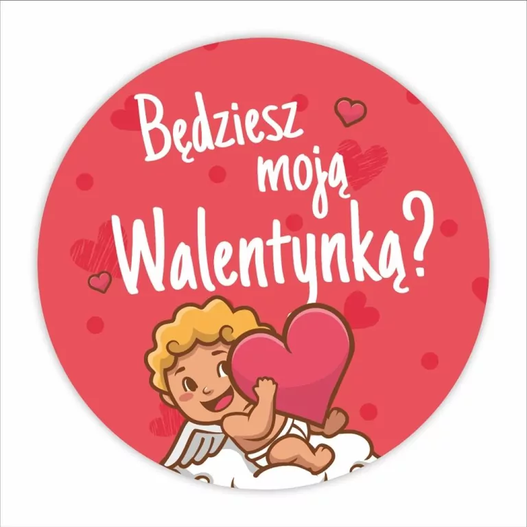 Naklejki walentynkowe. Będziesz moją Walentynką? 24 sztuki - tantis.pl