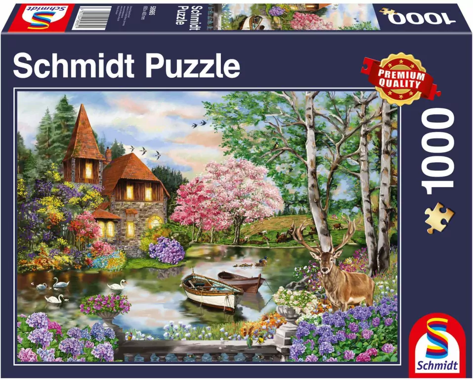 Puzzle 1000 Dom nad jeziorem - tantis.pl
