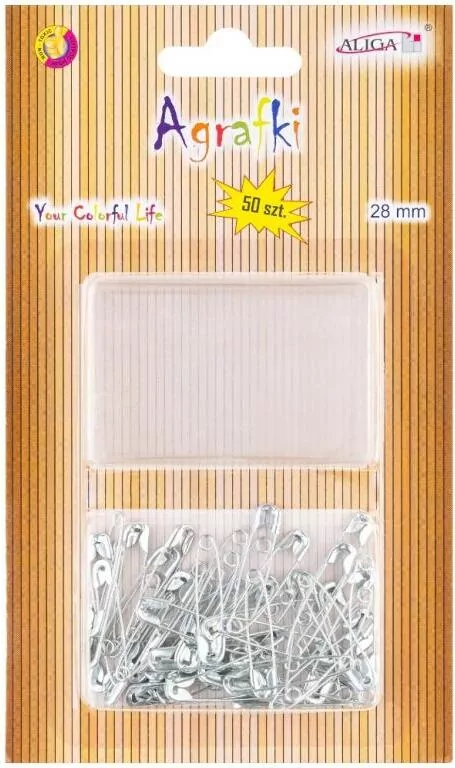 Agrafki srebrne 28mm 50szt - tantis.pl