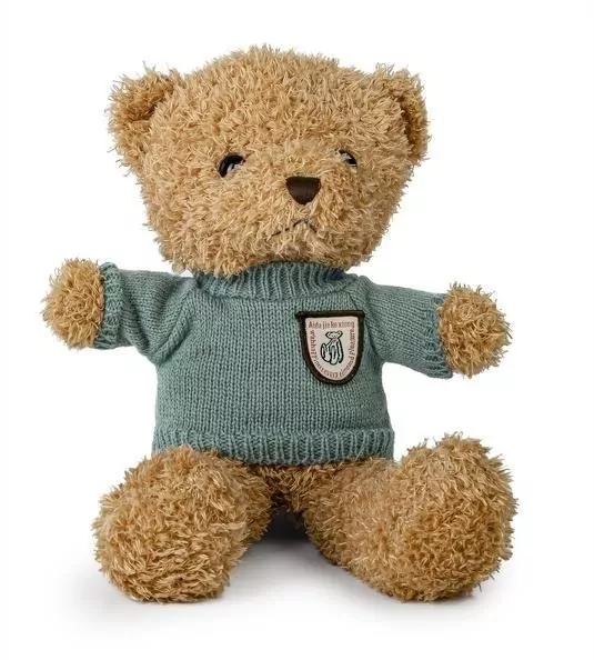 Miś brązowy 22cm w sweterku miętowy - tantis.pl