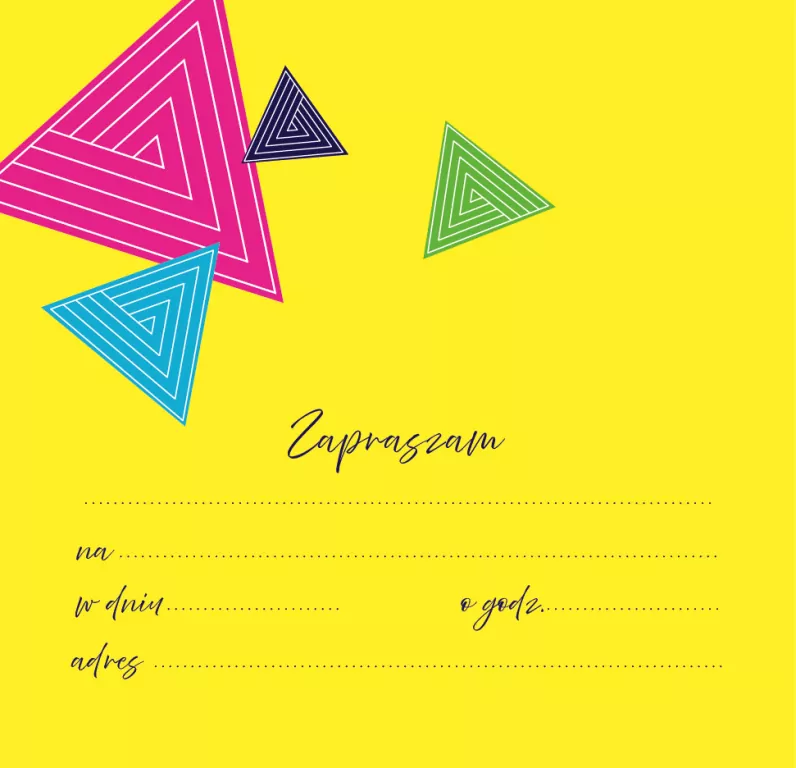 Zaproszenie napis neon z kopertami 5szt - tantis.pl