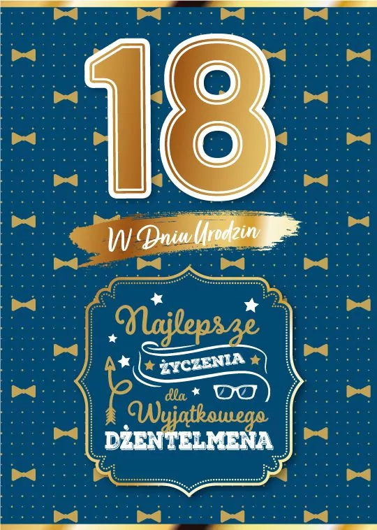 Karnet Urodziny 18 dla niego - tantis.pl