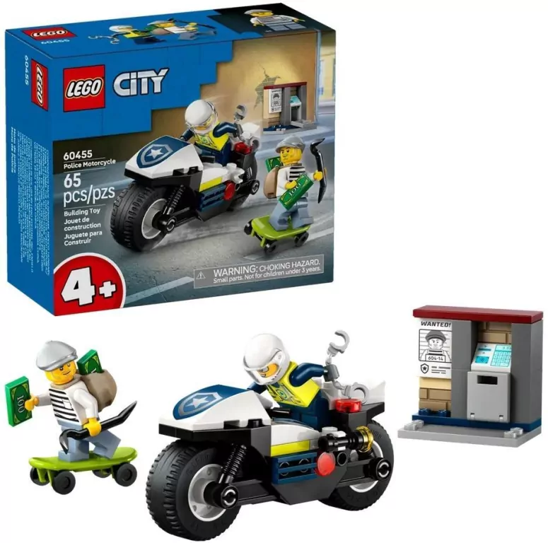 LEGO® City. Pościg na motocyklu policyjnym 60455 - tantis.pl