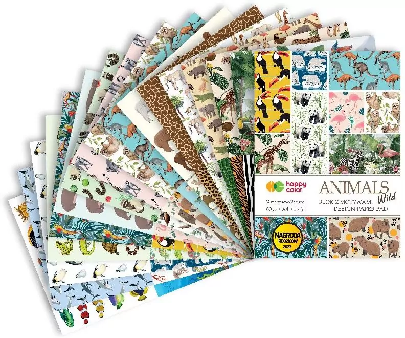 Blok z motywami Animals Wild A4/16K HAPPY COLOR - tantis.pl