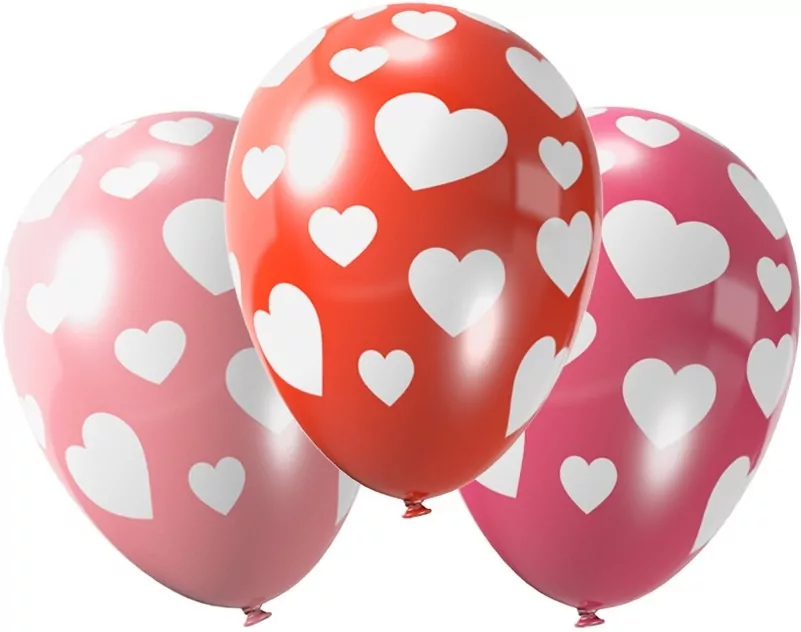 Balony z nadrukiem serca 5szt - tantis.pl