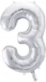 Balon foliowy 3 86cm srebrny - tantis.pl