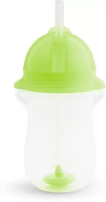 Kubek Munchkin niekapek ze słomką 296ml zielony - tantis.pl