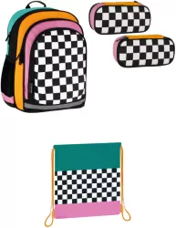 Pakiet Szachownica: plecak / piórnik saszetka / GRATIS worek na buty