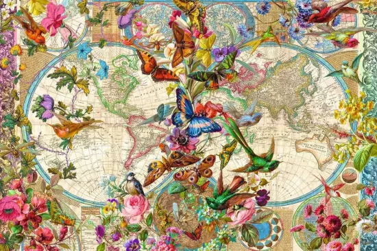 Puzzle 3000. Flora i Fauna. Mapa Świata