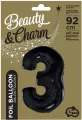 Balon foliowy B&C cyfra 3 czarna 92cm - tantis.pl
