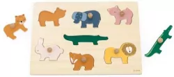Puzzle drewniane ze zwierzętami 7el
