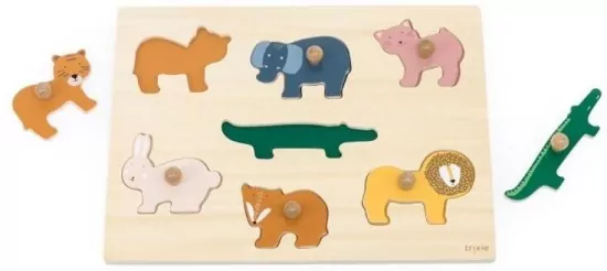 Puzzle drewniane ze zwierzętami 7el