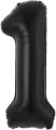 Balon foliowy B&C cyfra 1 matowa czarna 85cm - tantis.pl