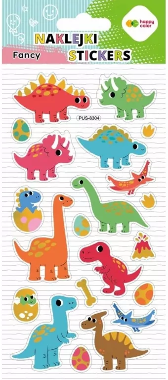 Naklejki 3D Fancy Dino Friends 90x210 HAPPY COLOR - tantis.pl
