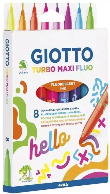 Pisaki Turbo Maxi Fluo 8 kolorów - tantis.pl