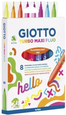 Pisaki Turbo Maxi Fluo 8 kolorów