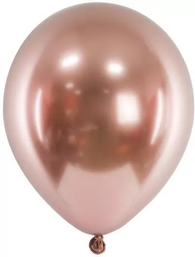 Balony Glossy różowe złoto 46cm 5szt - tantis.pl