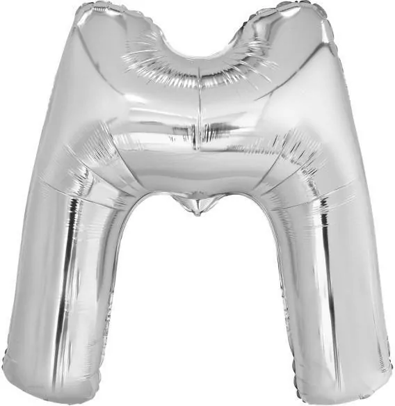 Balon foliowy litera M srebrna 69,5x86cm - tantis.pl