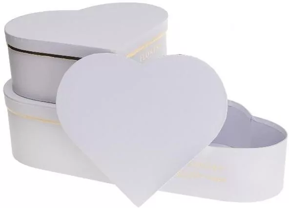 Pudełko Flower Box białe serce ROZETTE - tantis.pl