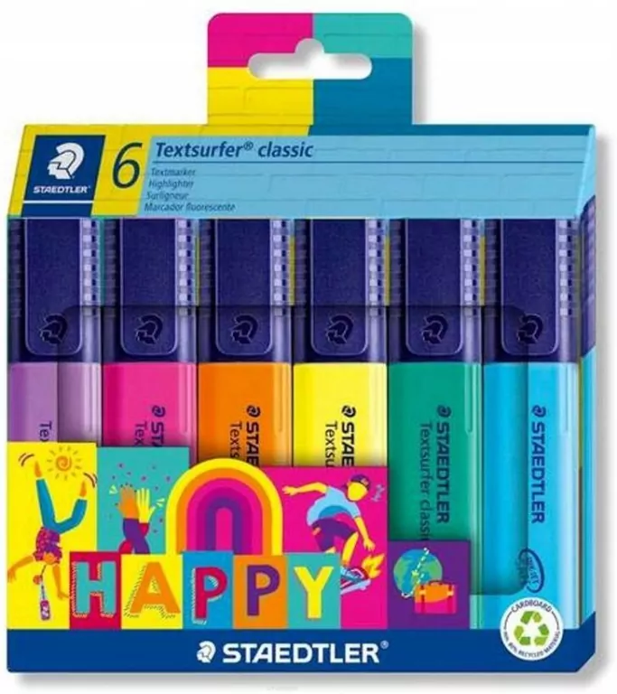 Zakreślacz Textsurfer Happy 6 kolorów STAEDTLER - tantis.pl