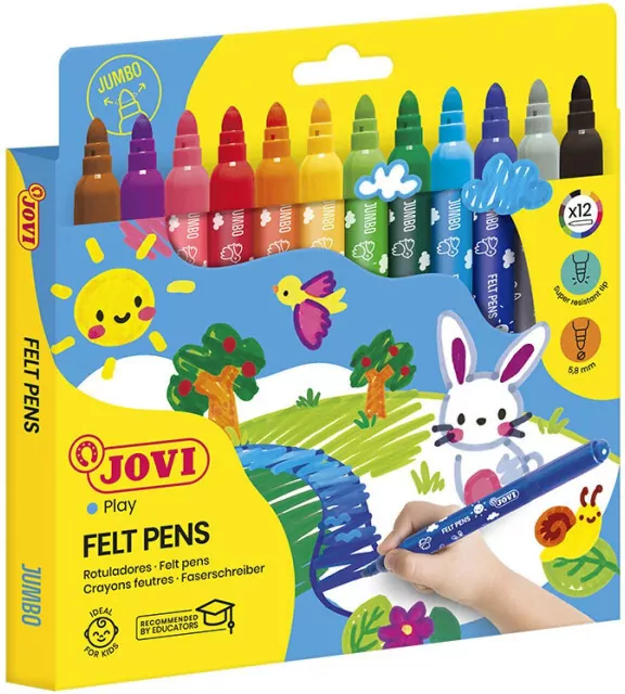 Mazaki dla dzieci maxi 12 kolorów JOVI - tantis.pl