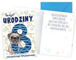 Karnet B6. Urodziny 8 piesek