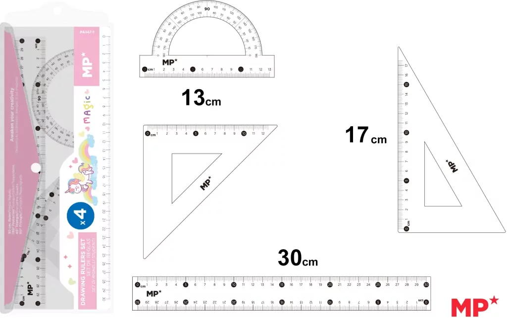 Zestaw geometryczny jednorożec 4el w etui - tantis.pl